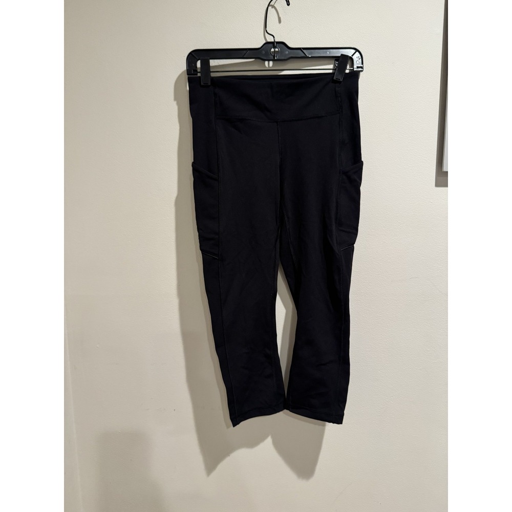 Lululemon‎ Pants Womens 6 Black Cargo Crop Yoga Athletic Gym Pockets Wide Leg